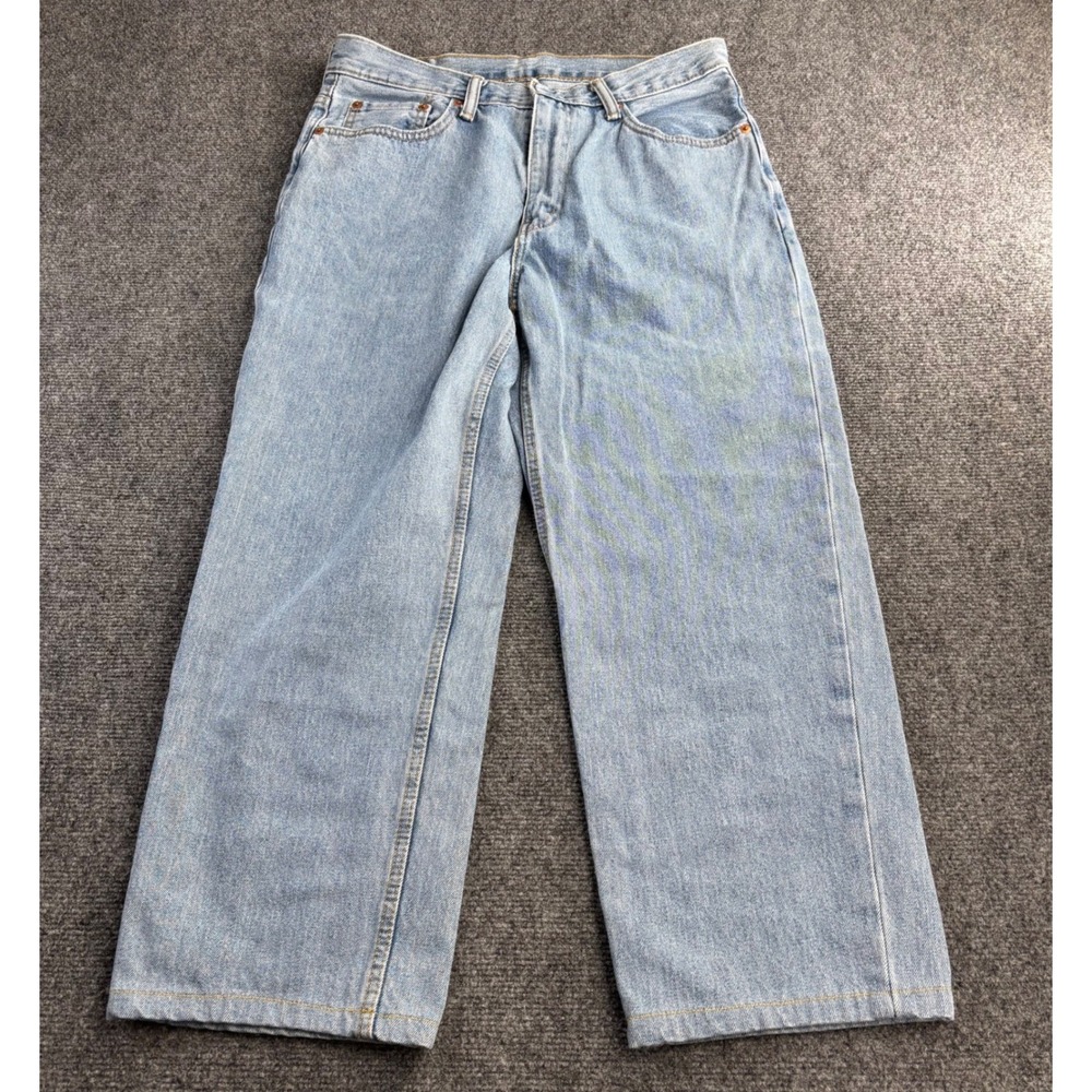 Levi's 550 Relaxed Fit Jeans Mens 33x30 Light Wash Blue Denim Tapered Leg Crop